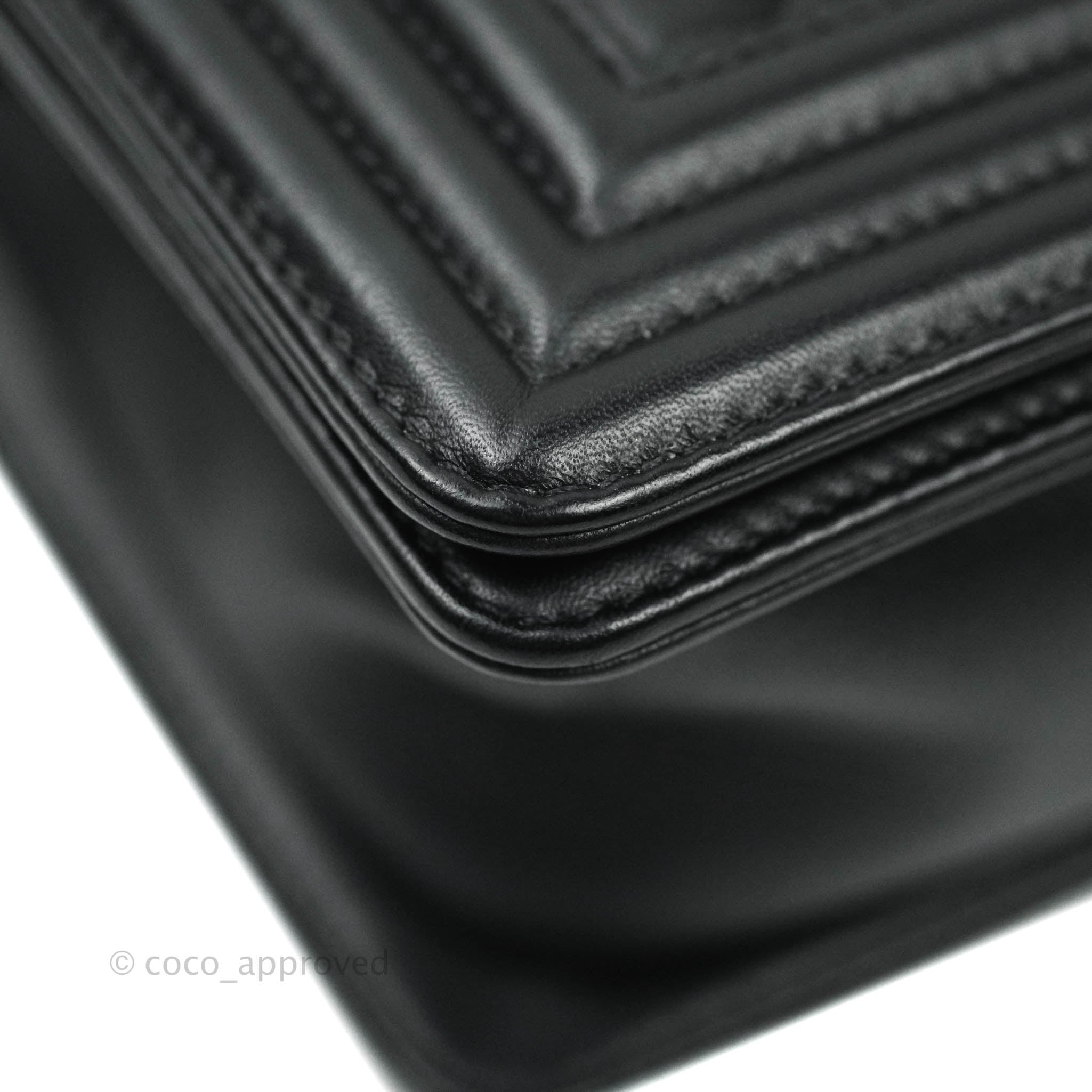 Chanel Boy Small Handbag Black Calfskin Leather Ruthenium Hardware - Luxury Crossbody Bag for Women, Perfect for Evening Parties & Date Nights