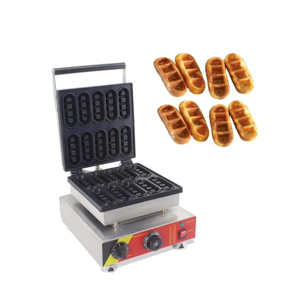 Stainless Steel Mini Bar Shape Waffle Maker Machine - 220V for Home & Commercial Use - Perfect for Breakfast, Brunch, and Dessert Making