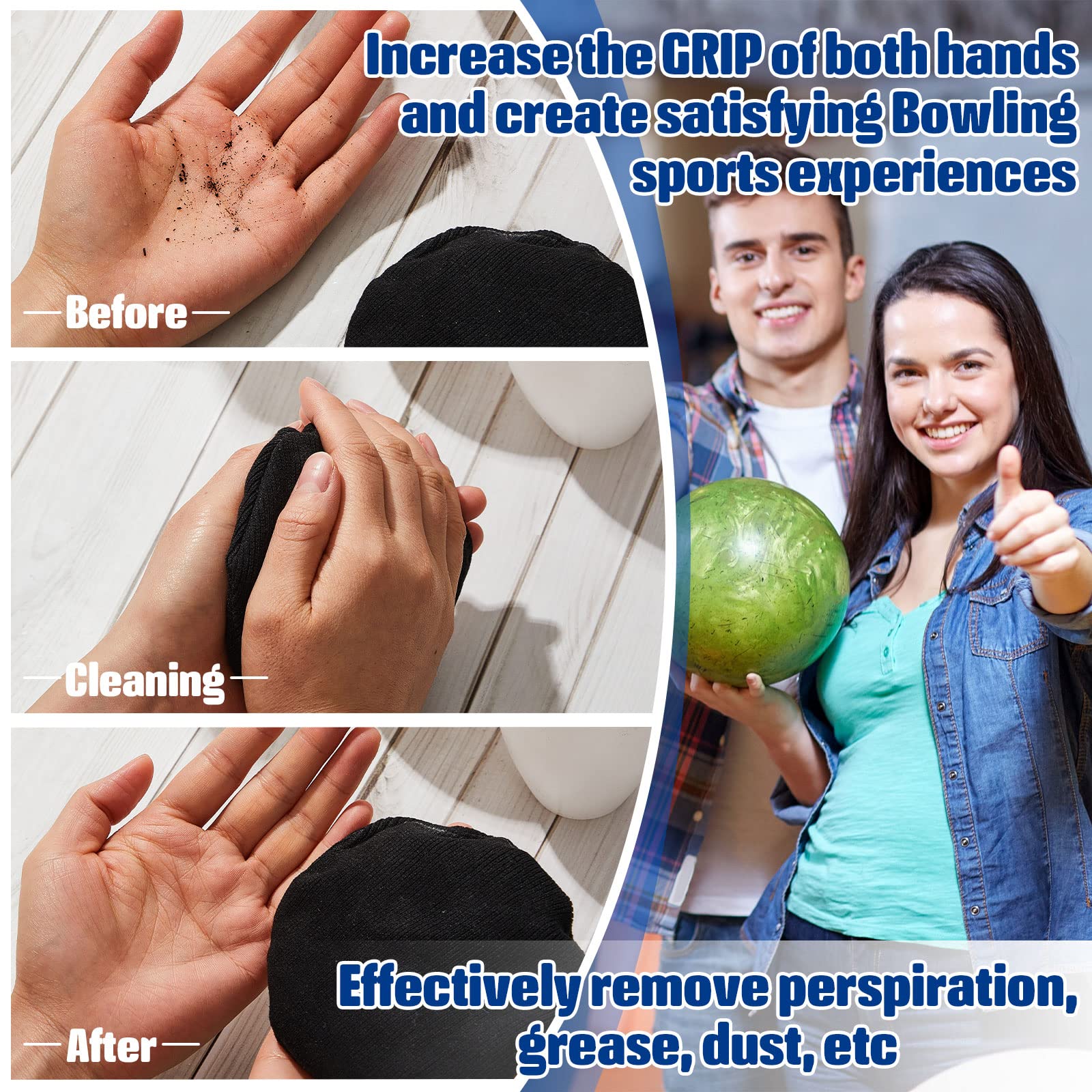 Lewtemi 2-Pack Bowling Rosin Grip Bags | Non-Slip Hand Powder for Bowling & Golf | Perfect for Drying Hands in Sports & Outdoor Activities