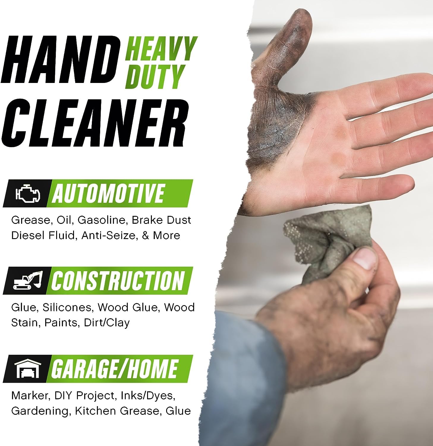 Grip Clean Heavy-Duty Cleaning Wipes for Mechanics - Citrus Scented Waterless Hand Cleaner for Grease, Oil & Dirt | Multi-Purpose Tool & Surface Wipes (432 Count) | Ideal for Auto Repair, Construction & DIY Projects