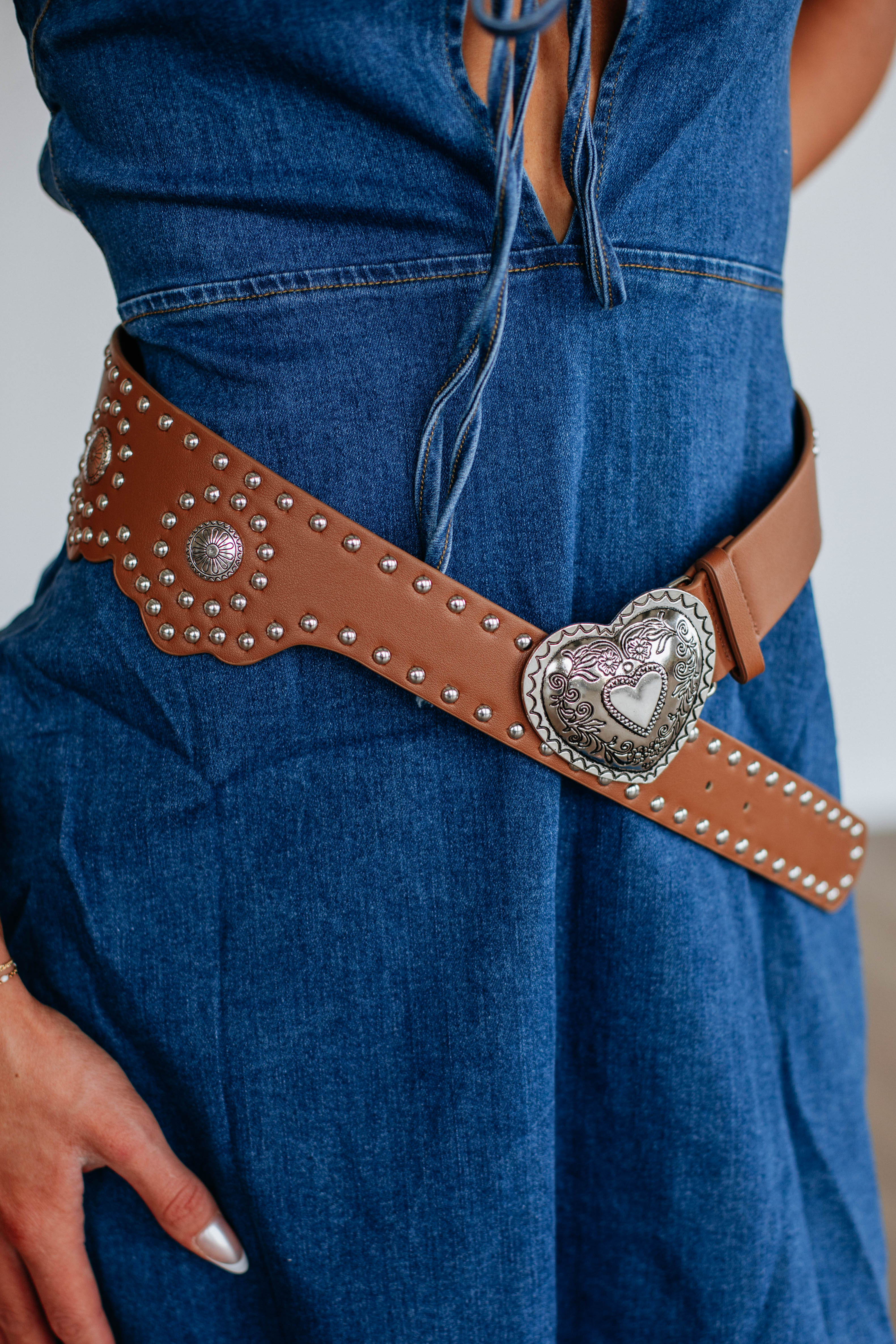 Badlands Babe Belt - Butterscotch Leather Waist Belt for Women | Western Style Fashion Accessory for Cowgirl Outfits & Country Concerts