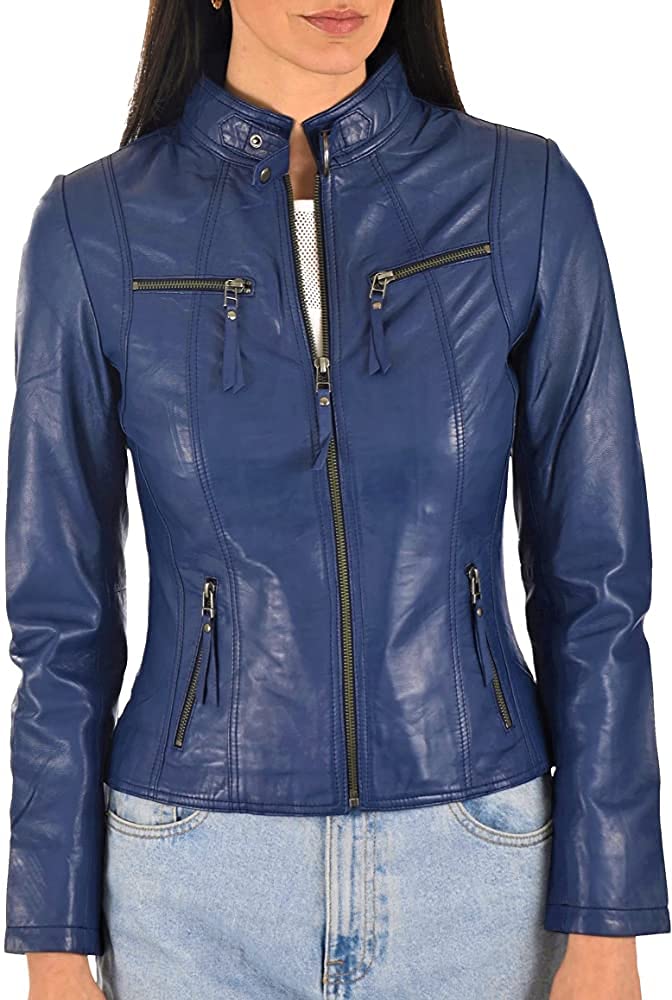 Louis Marche Women's Genuine Lambskin Leather Jacket - Stylish & Soft Real Leather Jackets for Women | Perfect for Casual Outfits, Date Nights & Motorcycle Rides