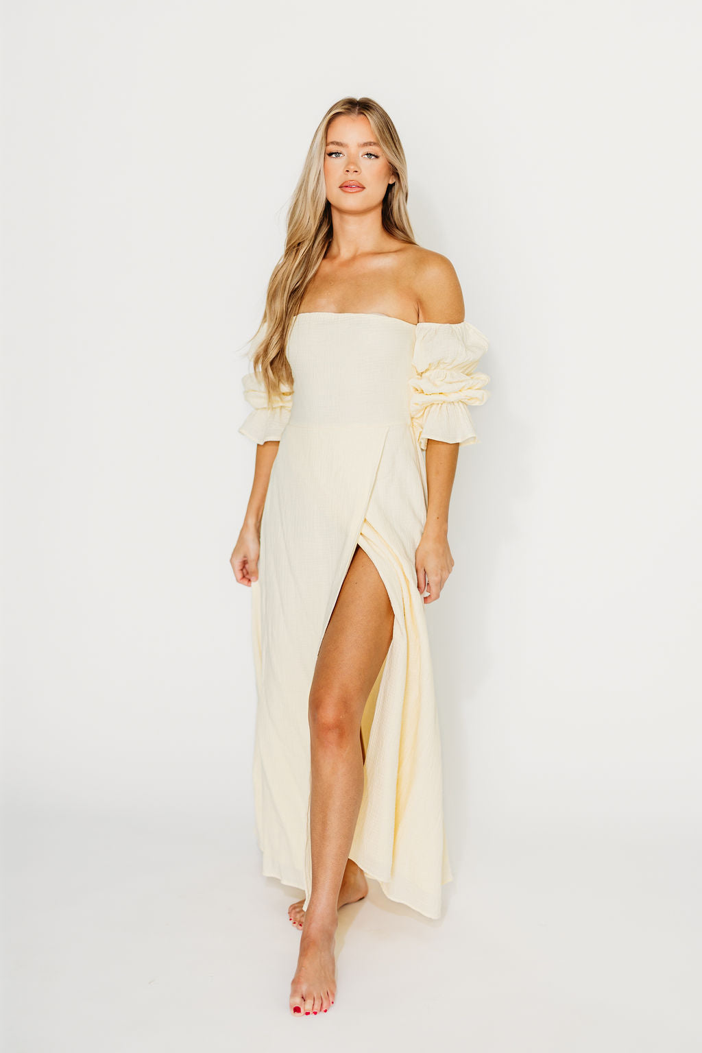 Haden Women's Maxi Dress in Cream - Flowy Long Summer Dress for Beach, Vacation & Casual Wear | Elegant & Comfortable