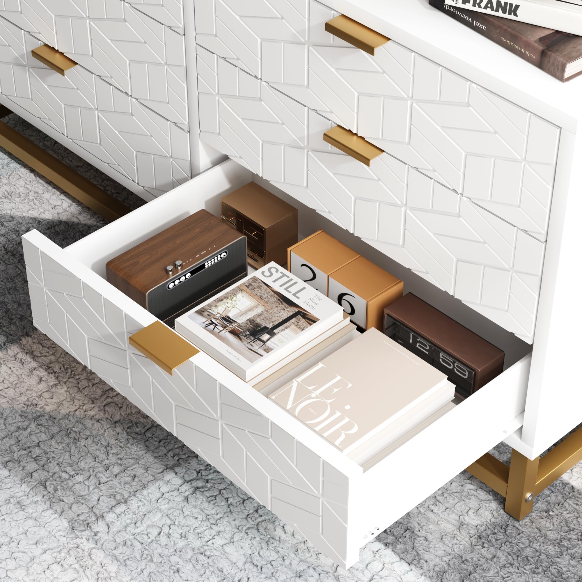 GAOMON TD-XTD-10 White Kitchen Cabinet - Modern Storage Solution for Home & Office Organization