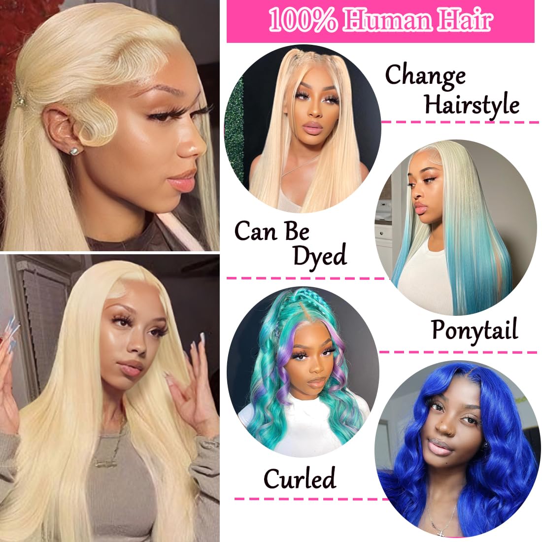 26 Inch 613 Blonde Human Hair Lace Front Wig - 13x6 HD Transparent Lace, 180% Density, Pre-Plucked, Glueless - Perfect for Daily Wear, Cosplay, and Special Occasions
