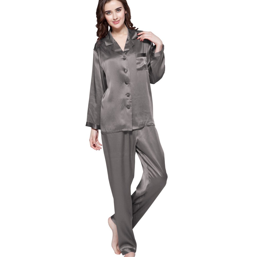 Luxury 100% Mulberry Silk Pajamas for Women - 22 Momme Pure Long Sleeve Full Length Nightwear | Soft & Breathable Sleepwear for Comfortable Nights, Bridal Shower Gift, Anniversary Present