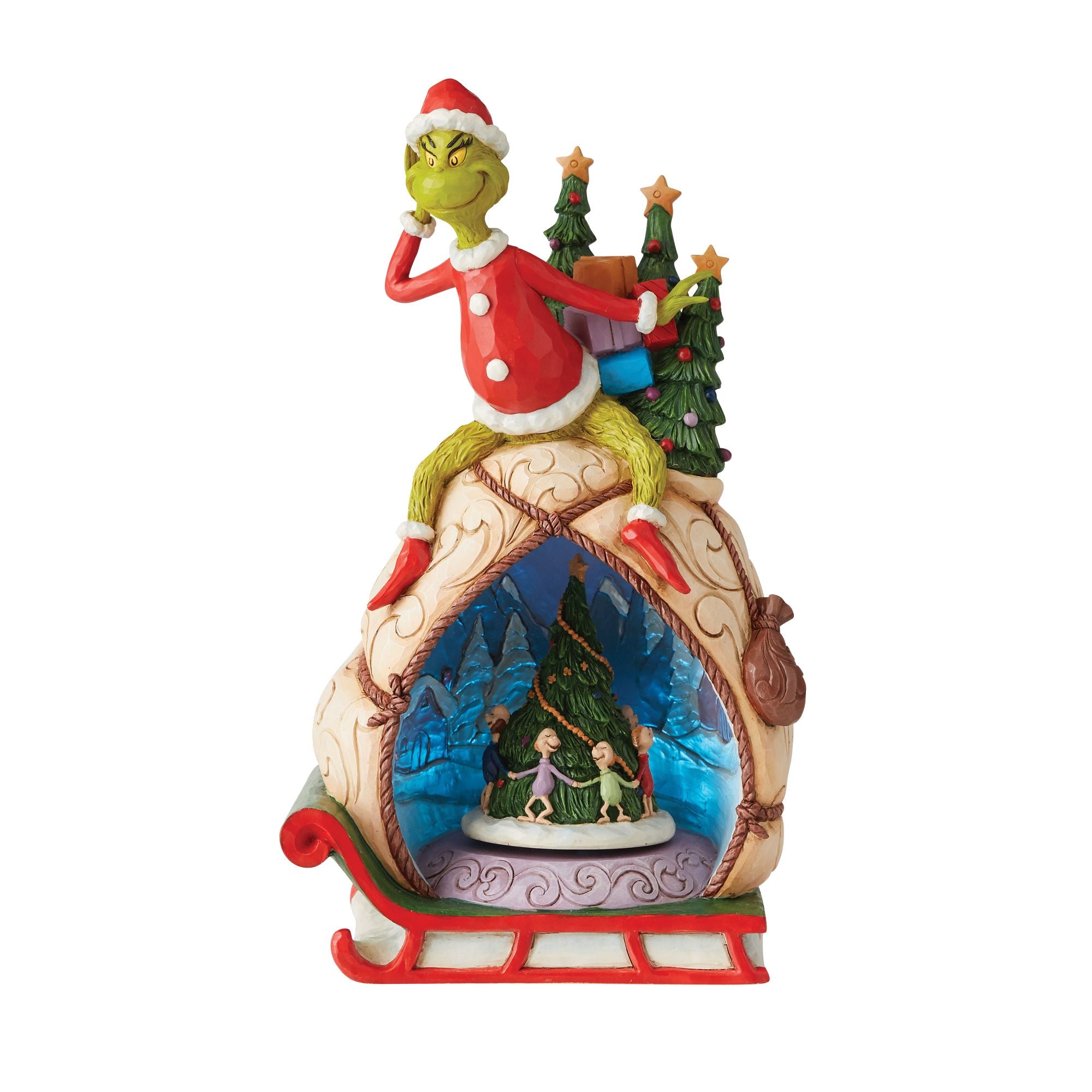 Grinch with Lighted Rotatable Scene - Christmas Decoration for Home, Party & Holiday Decor