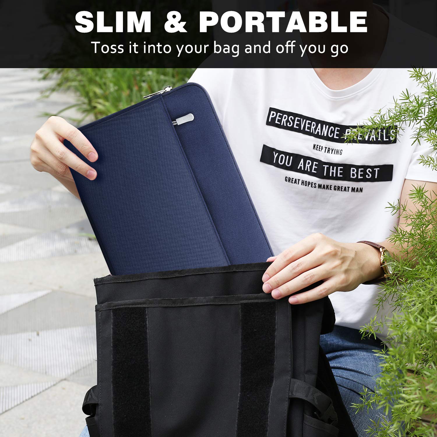MoKo 9-11 Inch Tablet Sleeve Case for iPad Pro 11 M4/Air M2, iPad Air 5/4/3, iPad 10/9/8/7 - Lightweight Protective Cover with Soft Lining - Perfect for Travel, School & Office Use (Indigo)