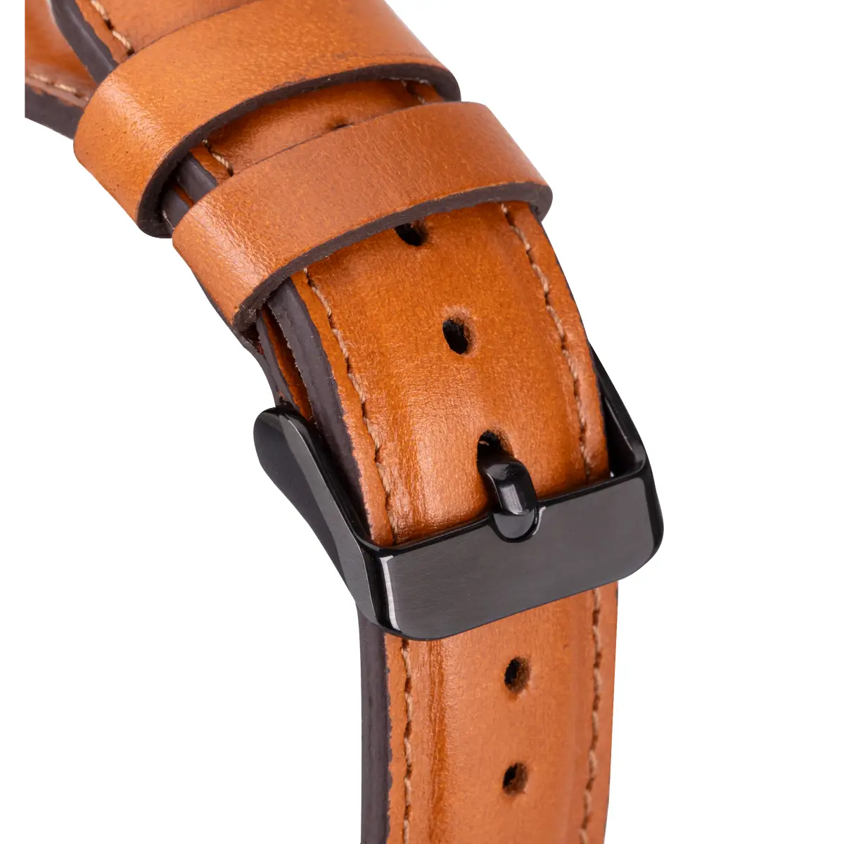 Premium Genuine Tan Leather Rally Strap for Apple Watch - Comfortable & Durable Replacement Band for Workout, Running & Everyday Use