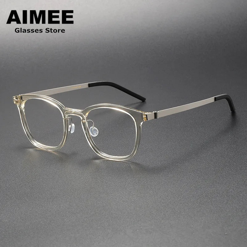 Aimee Women's Full Rim Square Titanium Acetate Eyeglasses 81051 - Stylish & Lightweight Glasses for Work, Reading & Everyday Wear