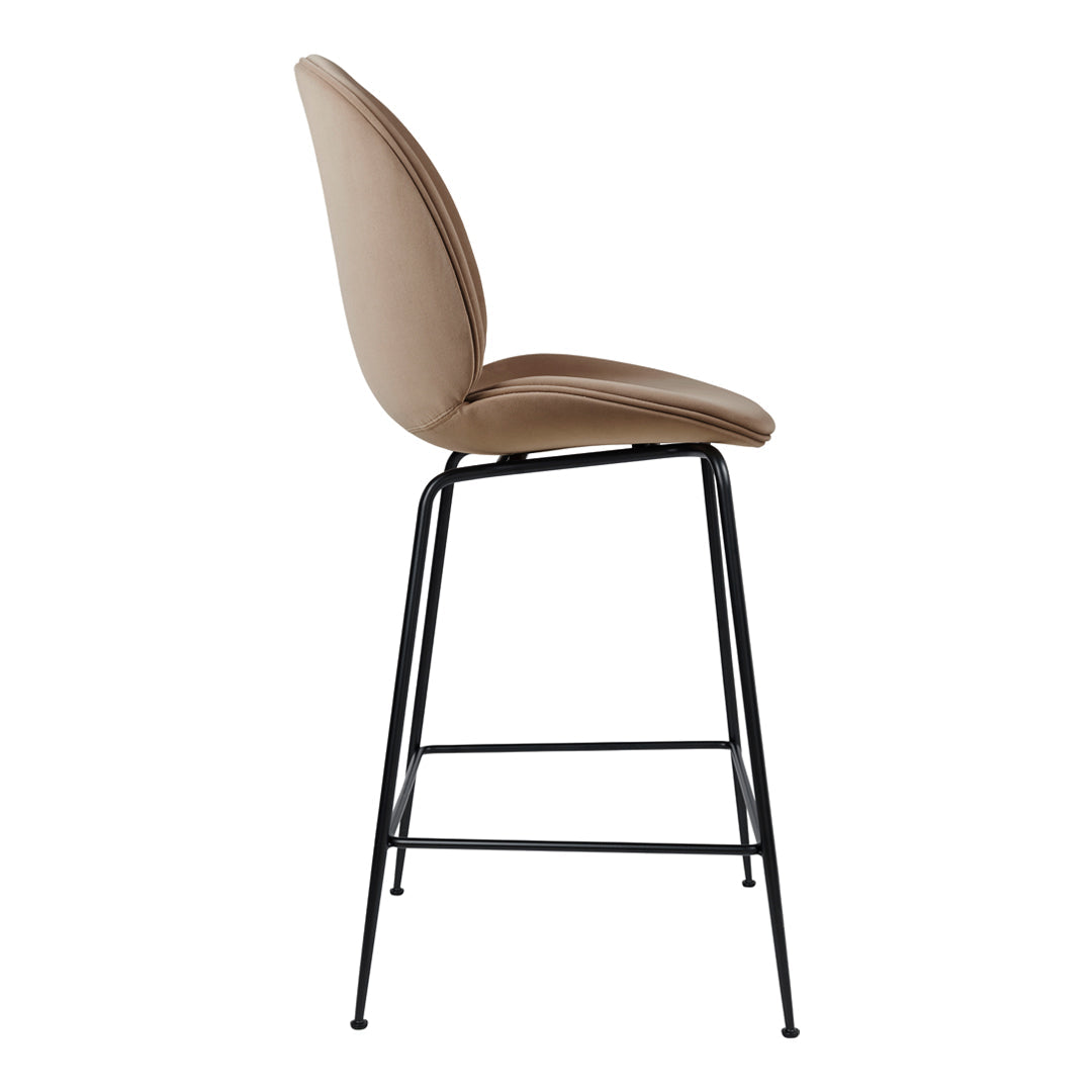 Beetle Counter Chair - Fully Upholstered Bar Stool with Back Support | Modern Kitchen Island & Breakfast Nook Seating for Home & Cafe