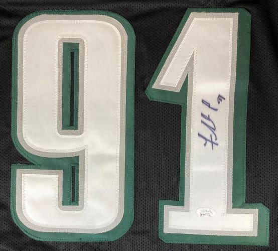 Authentic Fletcher Cox Philadelphia Eagles Signed Black Football Jersey with JSA COA - Perfect for Eagles Fans, Sports Memorabilia Collectors, and Game Day Display