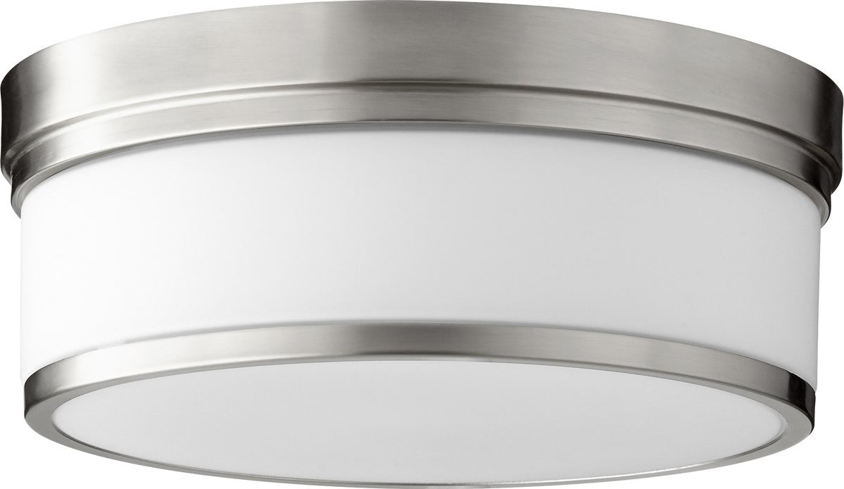 14W Celeste 3-Light Flush Mount Ceiling Light Fixture in Satin Nickel - Perfect for Bedroom, Hallway & Entryway Lighting