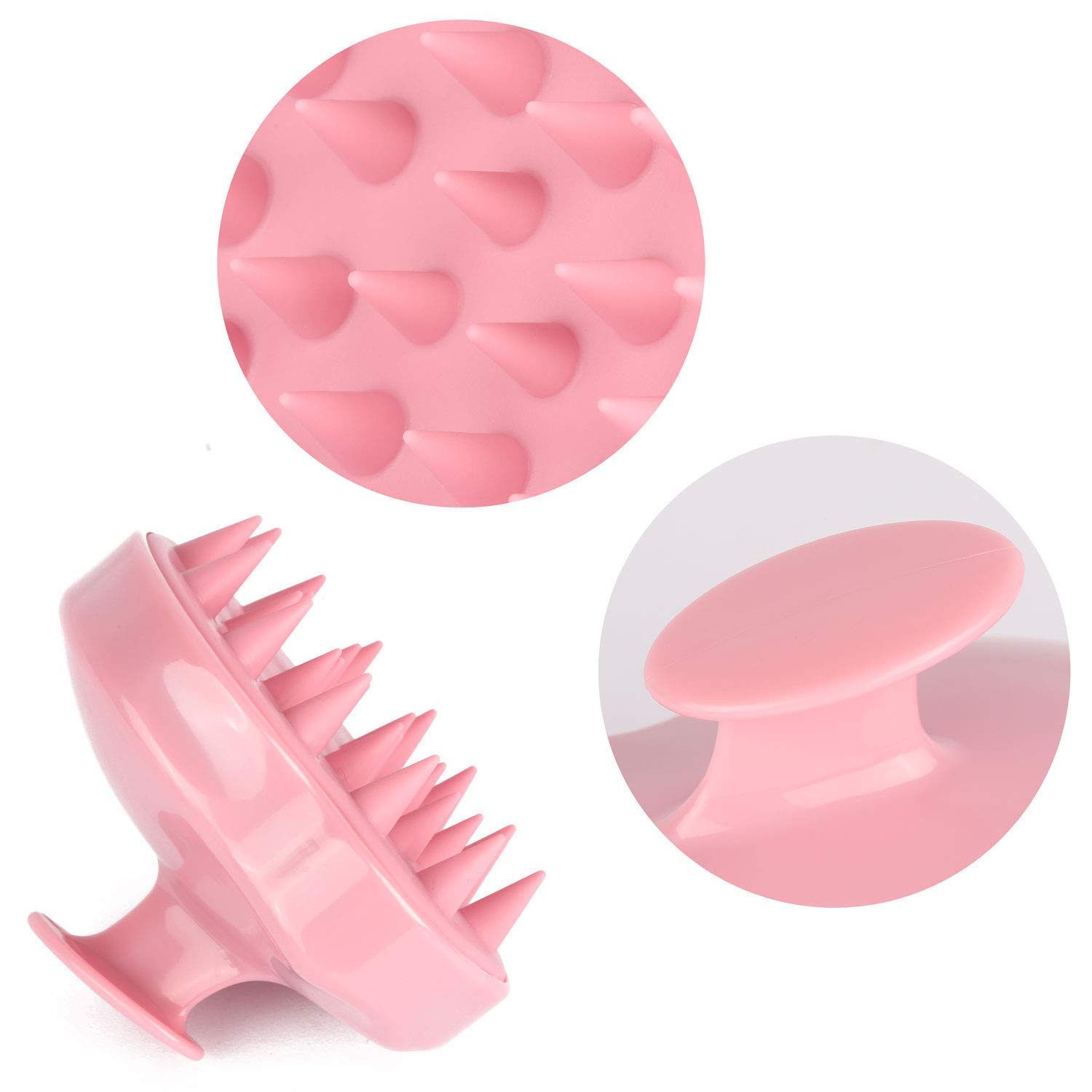 4 Pcs Silicone Scalp Massager Shampoo Brush - Gentle Hair Care for Wet & Dry Hair - Manual Head Scrubber for Dandruff & Scalp Care - Perfect for Women, Men, Kids & Pets (Blue, Pink, Rose Red, Black) - Great for Relaxation, Hair Washing & Pet Grooming
