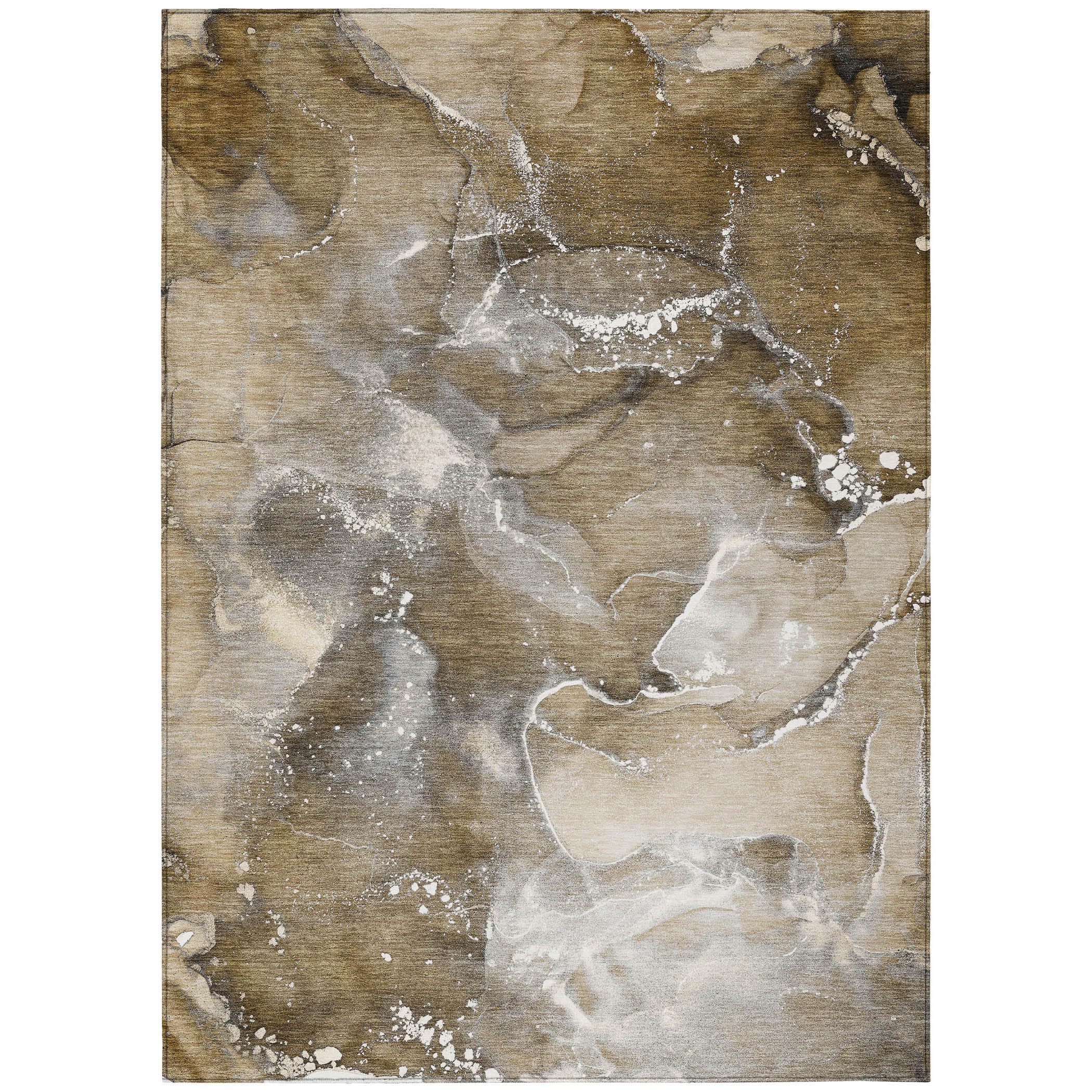 Addison Rugs Chantille ACN518 Brown 9' x 12' Indoor/Outdoor Area Rug - Stain Resistant, Machine Washable, Non-Shedding - Perfect for Bedroom, Living Room, Dining Room & Kitchen - Great for High Traffic Areas, Patio Decor & Home Staging