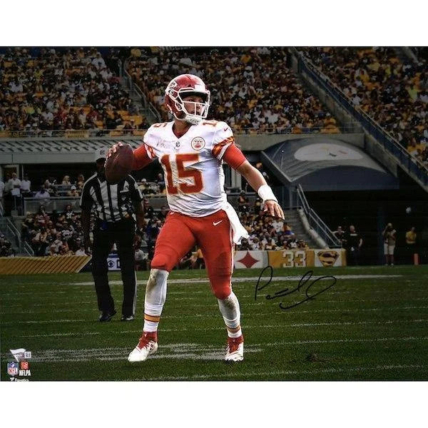 Patrick Mahomes Autographed Kansas City Chiefs 16x20 Framed Photo with COA - Perfect for Football Fans, Sports Memorabilia Collectors, and Chiefs Man Cave Decor