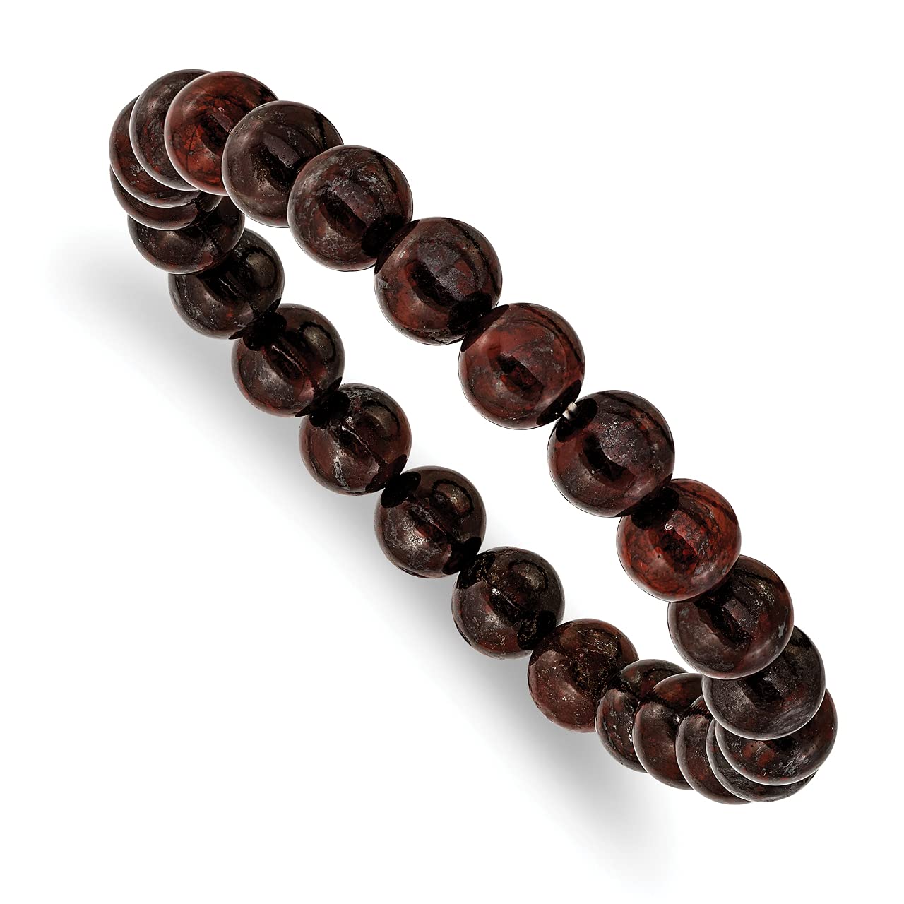 Lex & Lu Red Agate Beaded Stretch Bracelet for Women - Natural Stone Healing Crystal Jewelry for Relaxation & Positive Energy - Perfect for Yoga, Meditation & Everyday Wear