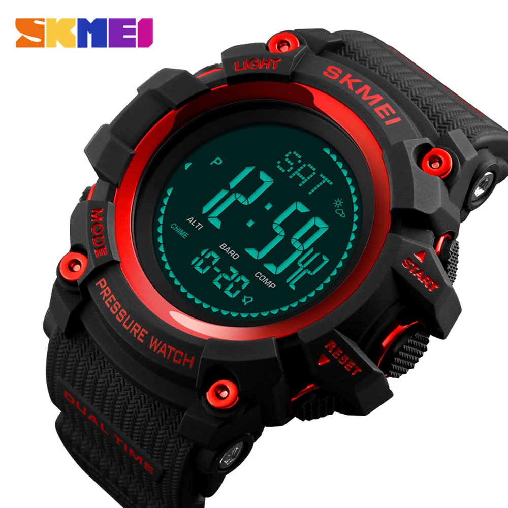 Men's Digital Sports Watch with Pedometer, Altimeter, Barometer, Compass & Thermometer - Track Steps, Calories & Weather - Perfect for Hiking, Running & Outdoor Adventures