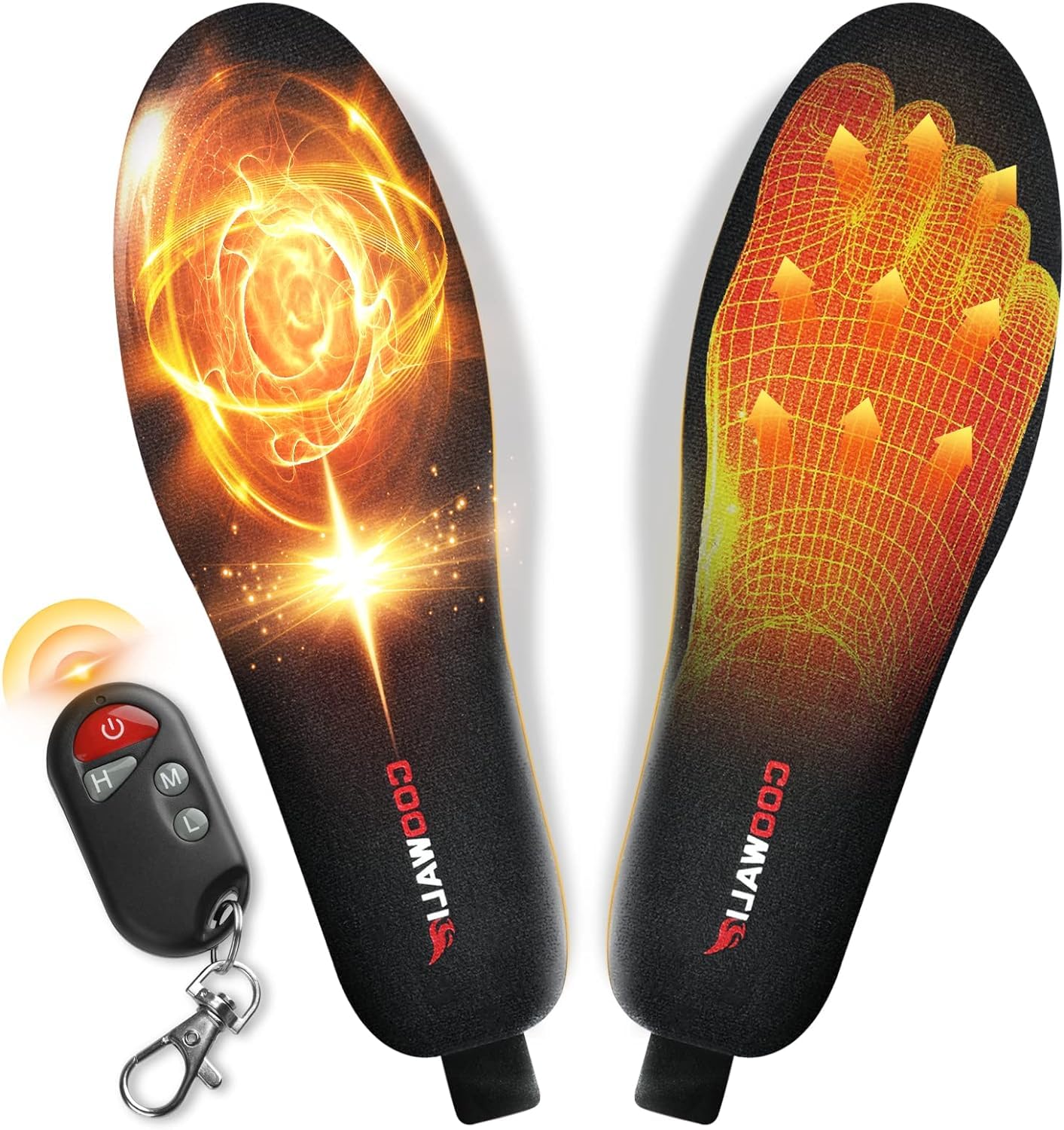 3500mAh Rechargeable Electric Heated Insoles with Remote Control - 11 Hours Heating Foot Warmers for Men & Women - Perfect for Outdoor Activities Like Hunting, Fishing, Camping & Hiking in Cold Weather