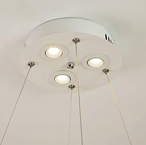 Modern White Feather Pendant Light - 8-Light Donut Shaped Chandelier (19.5