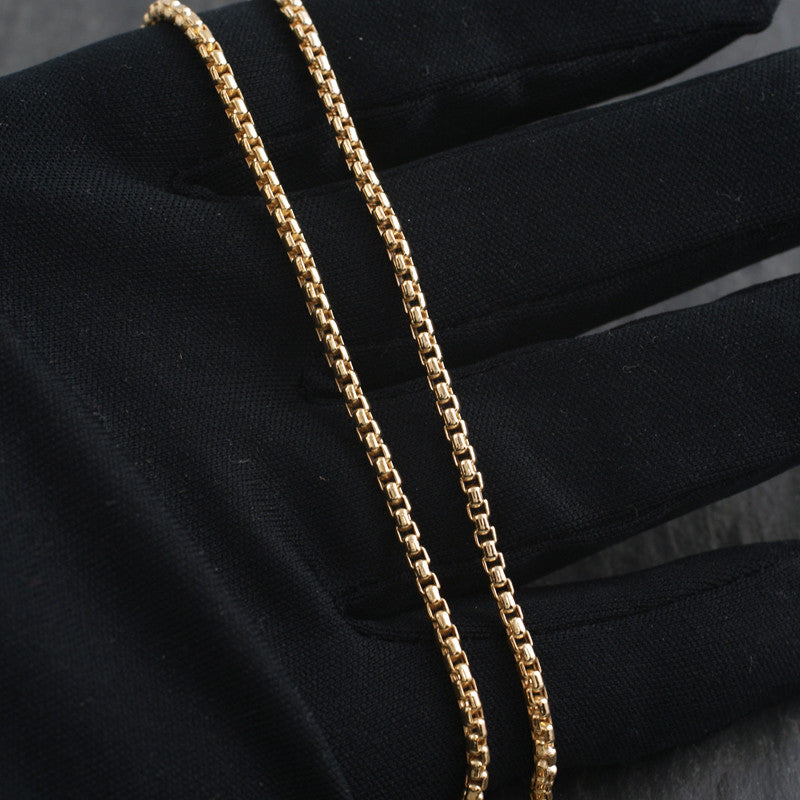 10K Solid Gold Box Chain Necklace 2.5mm Width - Dainty & Durable Jewelry for Women, Perfect for Layering, Gift Giving & Everyday Wear