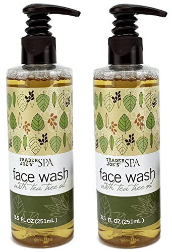 Trader Joe's Tea Tree Oil Spa Face Wash - 2 Pack - Deep Cleansing & Acne Treatment for Oily & Sensitive Skin - Perfect for Daily Skincare Routine & Travel