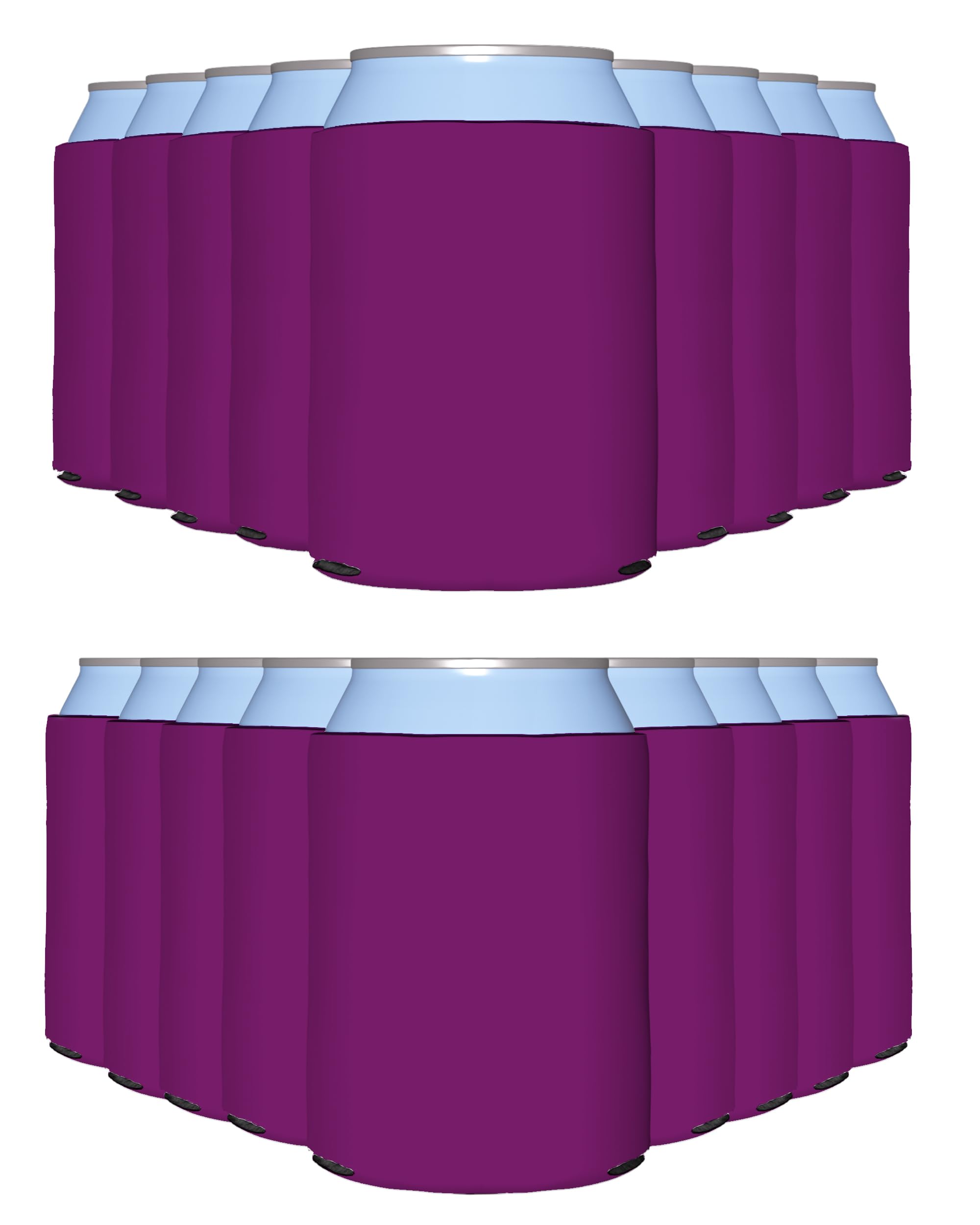 200 Pack Fuchsia Blank Sublimation Can Cooler Sleeves - Insulated Foam Beer & Soda Holders for 12oz & 16oz Cans | Customizable Bulk Party Supplies | Perfect for BBQs, Tailgates & Outdoor Events