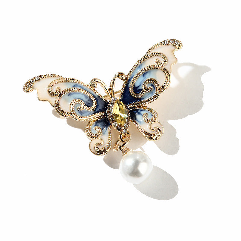 Elegant Butterfly Brooch Pin for Women - Vintage Floral Jewelry Accessory for Dresses, Coats & Special Occasions