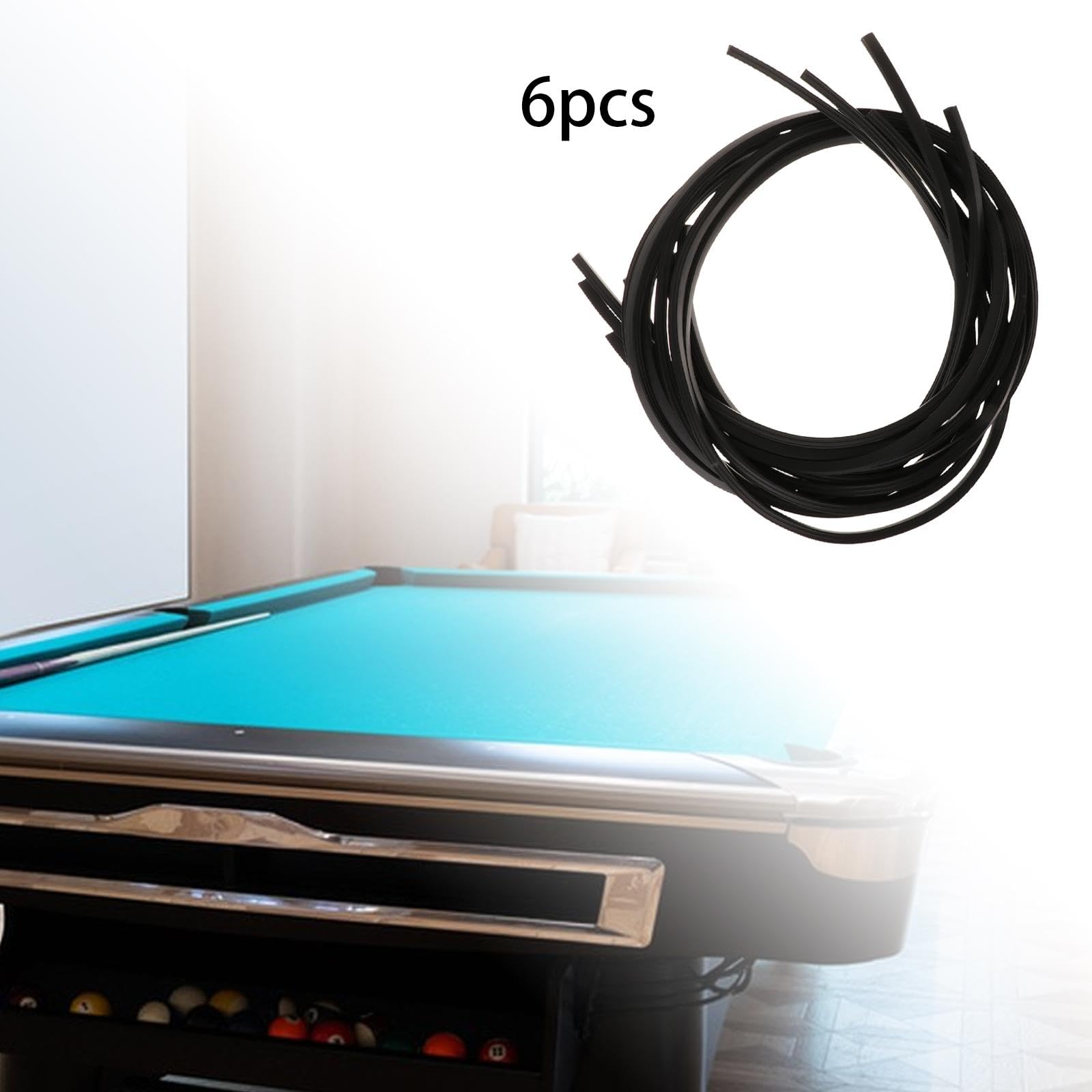 6Pcs Rubber Edge Strips for Pool Table - 130cm Black Rail Cushions, Billiards Accessories, Perfect for Snooker, Leisure Sports & Home Game Room Protection