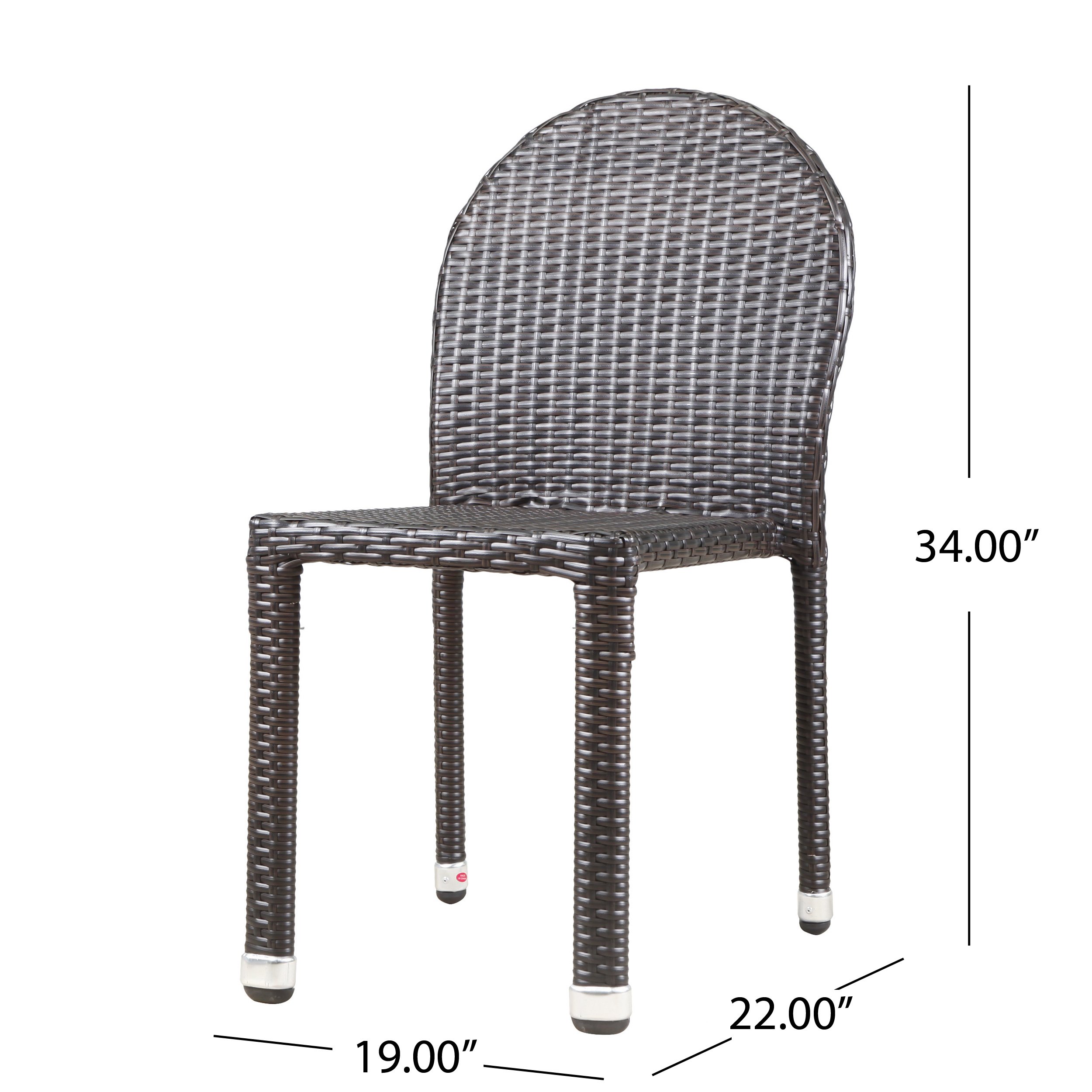 Christopher Knight Home Aurora Outdoor Wicker Stacking Chairs with Aluminum Frame, 2-Piece Set, Multi-Brown - Patio, Poolside & Garden Furniture for Outdoor Relaxation