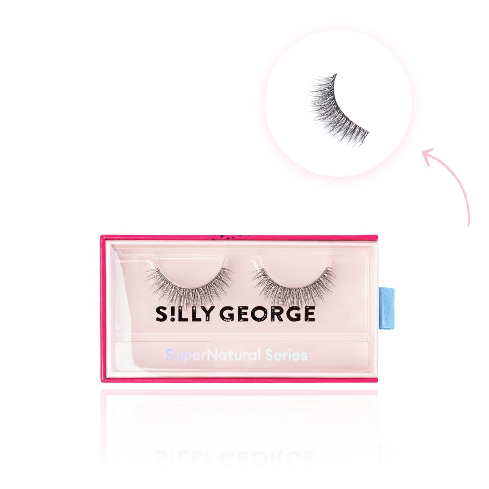 Silly George SuperNatural False Eyelashes - Clear Flexible Band for Natural Look, Lightweight & Comfortable (Astra) | Perfect for Daily Wear, Special Occasions & Enhancing Eye Makeup