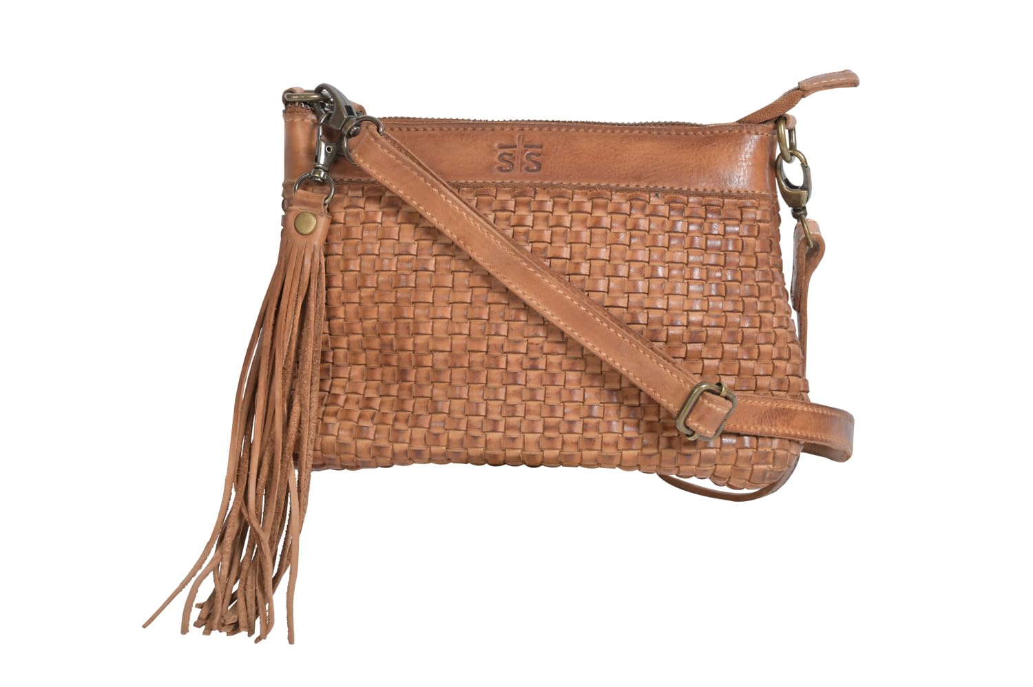 STS Ranchwear Women's Sweetgrass Grace Distressed Tan Leather Crossbody Purse - Western Style Handbag for Cowgirl Fashion & Everyday Use