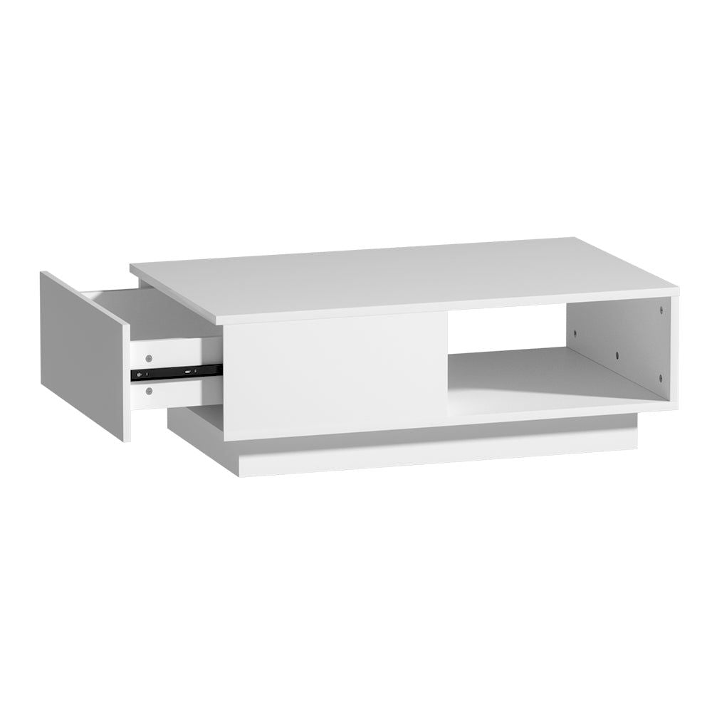 Artiss Modern LED Coffee Table with Adjustable Lights - White - Perfect for Living Room, Bedroom, and Office Decor