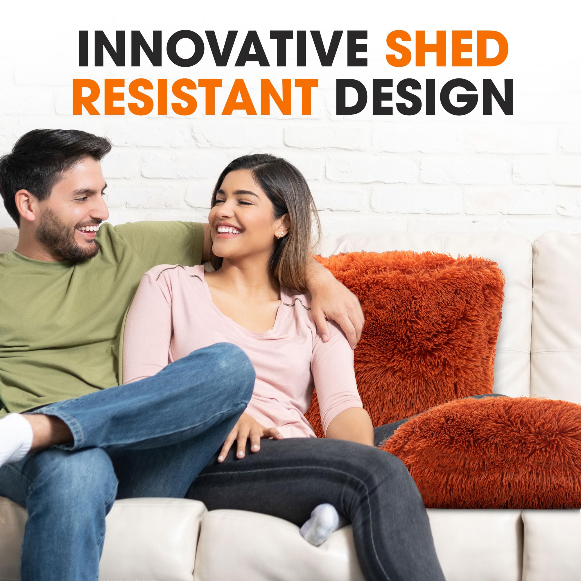 Soft Shaggy Throw Pillows for Couch & Bed - 20