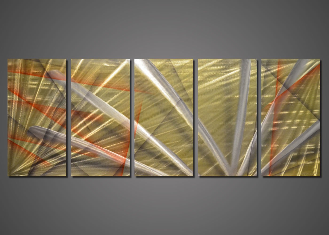 Golden Rays Abstract Metal Wall Art - Modern Home Décor & Contemporary Wall Sculpture for Living Room, Bedroom, Office Decor