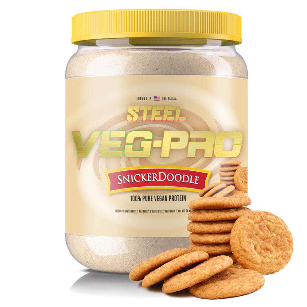 Steel Supplements Veg-PRO Vegan Protein Powder - Snickerdoodle Flavor | 25 Servings (1.65lbs) | Organic Plant-Based Protein with BCAA Amino Acids | Gluten Free, Dairy Free, Low Carb | Perfect for Post-Workout Recovery & Healthy Snacking