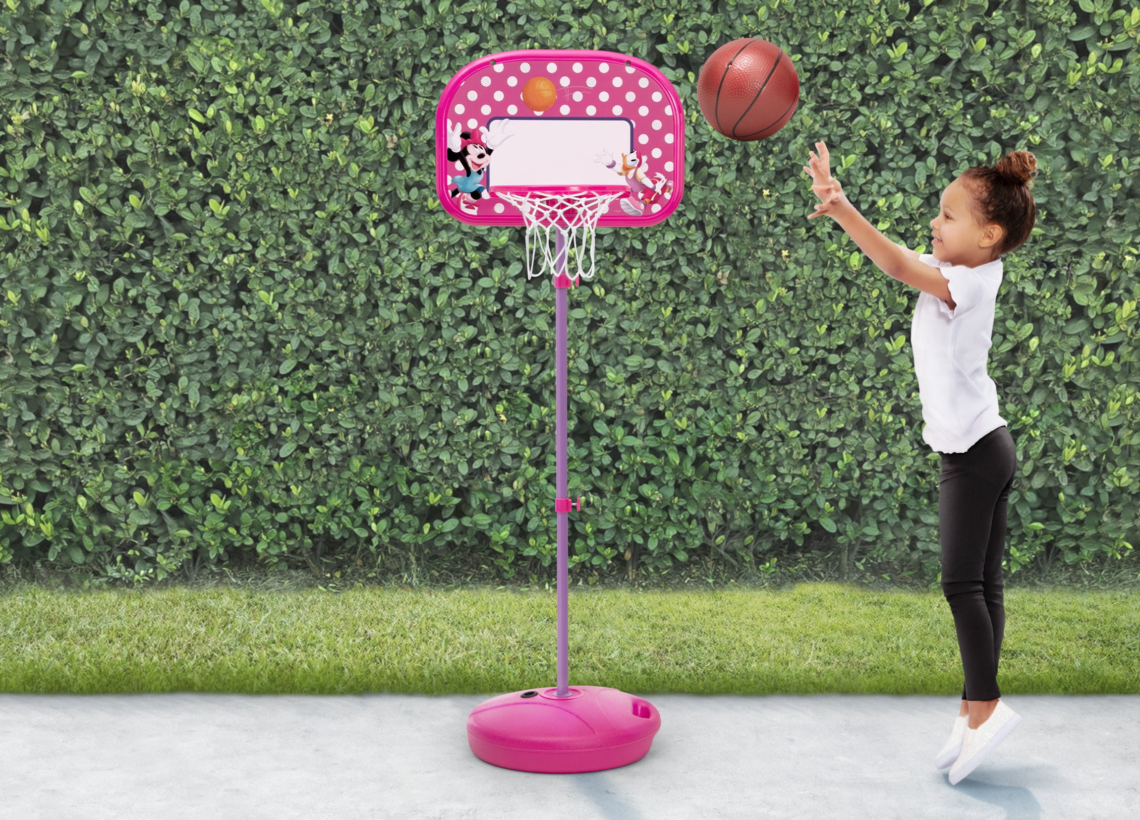 Minnie Mouse Basketball Hoop Set for Kids - Adjustable Height Indoor/Outdoor Toy for Toddlers & Children - Perfect for Birthday Gifts, Playroom & Backyard Fun