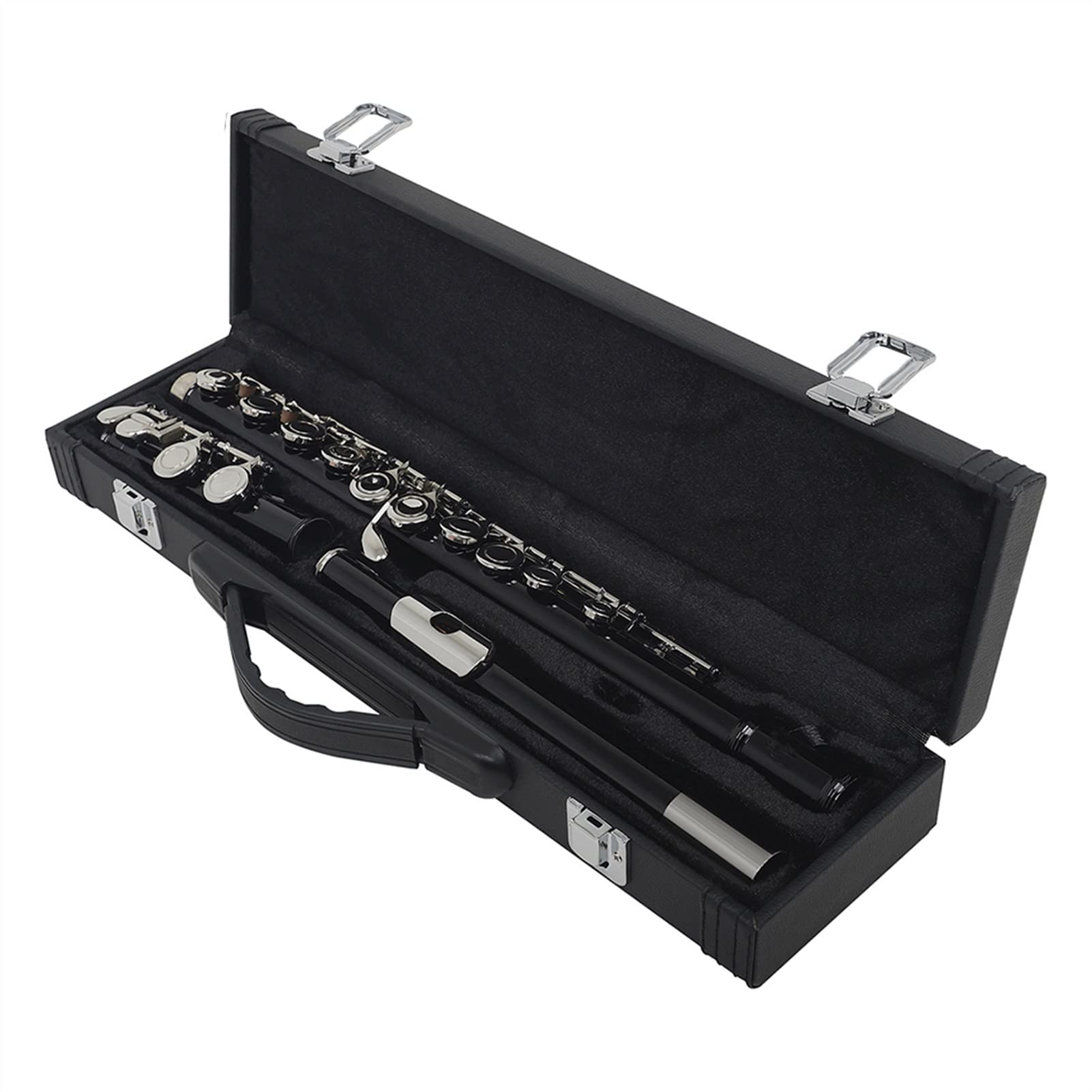Kerrey Silver Key Cupronickel Closed Hole C Tone Flute - 16 Holes Professional Transverse Flute for Kids with Black Case | Perfect for Beginners, School Band & Music Lessons