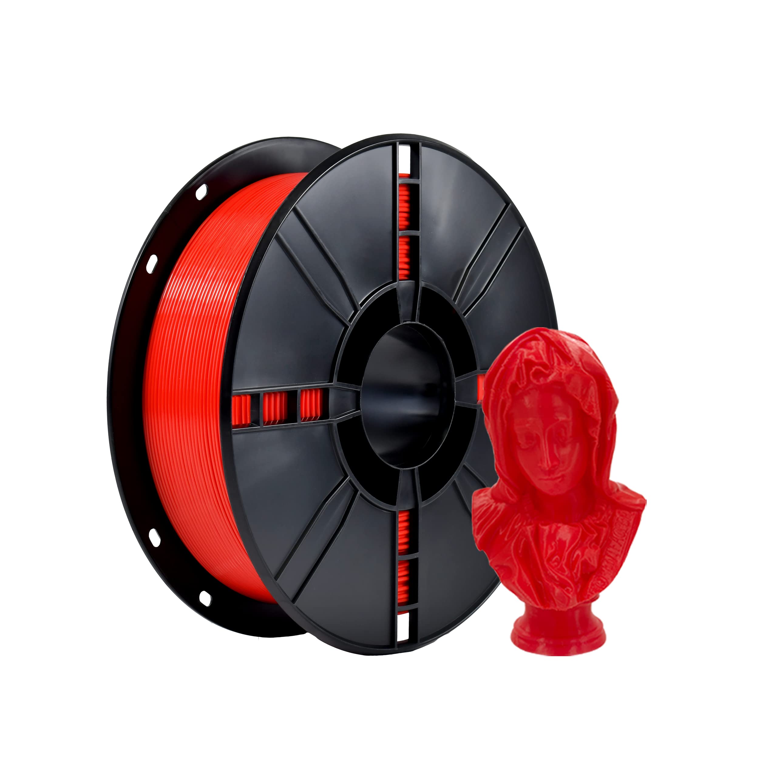 Premium iBOSS PLA Plus 3D Printer Filament 1.75mm, 1kg Spool (2.2lbs) - High Toughness, Dimensional Accuracy +/-0.02mm - Compatible with Most FDM 3D Printers - Ideal for Prototyping, DIY Projects & Creative Models (Red)