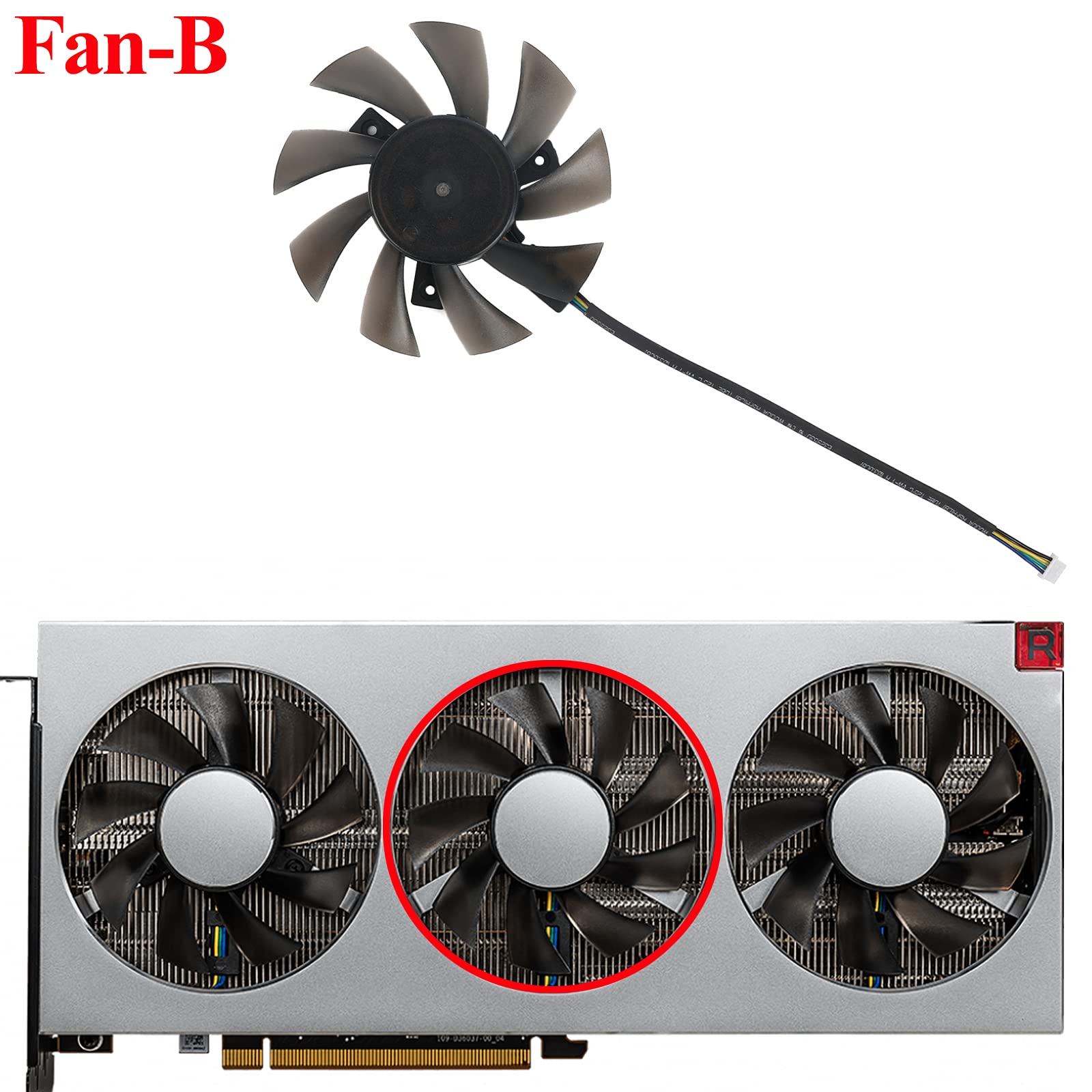 inRobert 75mm FD8015H12S VII Replacement Cooling Fan for AMD Radeon VII GPU - High Performance Graphics Card Fan for PC Gaming, Mining & Video Editing Workstations