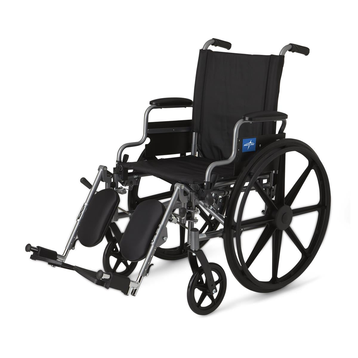 K4 Basic Wheelchair with Swing Back Desk Length Arms & Elevating Legrests - 18 Inch Black - Lightweight Mobility Aid for Home, Office & Travel Use