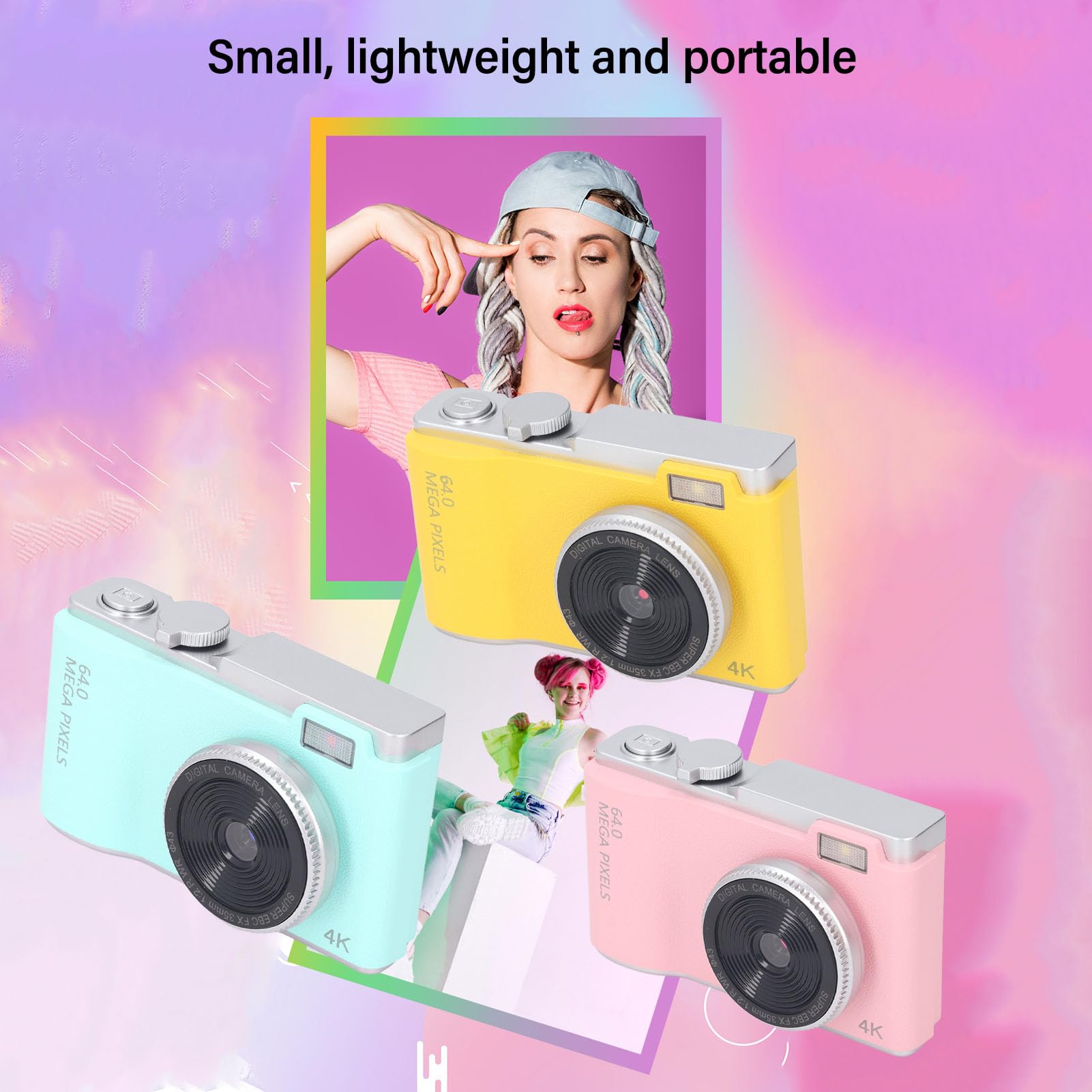 48MP HD 1080P Vlogging Camera with Autofocus & 16X Digital Zoom - Compact Point and Shoot Digital Camera for Teens & Beginners (Light Green) - Perfect for Travel, YouTube Videos & Everyday Photography