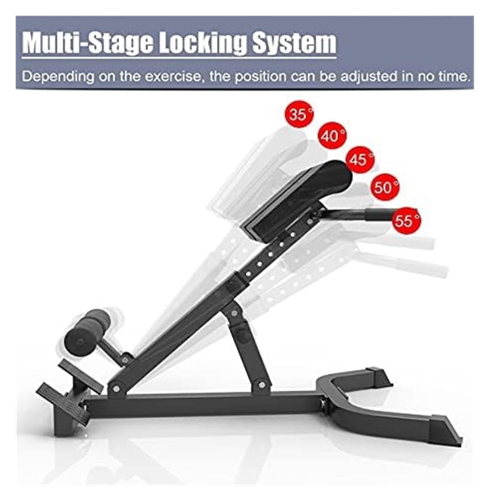 Foldable Roman Chair - Heavy Duty Adjustable Hyperextension Bench for Back & Ab Workouts - Home Gym Exercise Equipment for Core Strength Training & Fitness