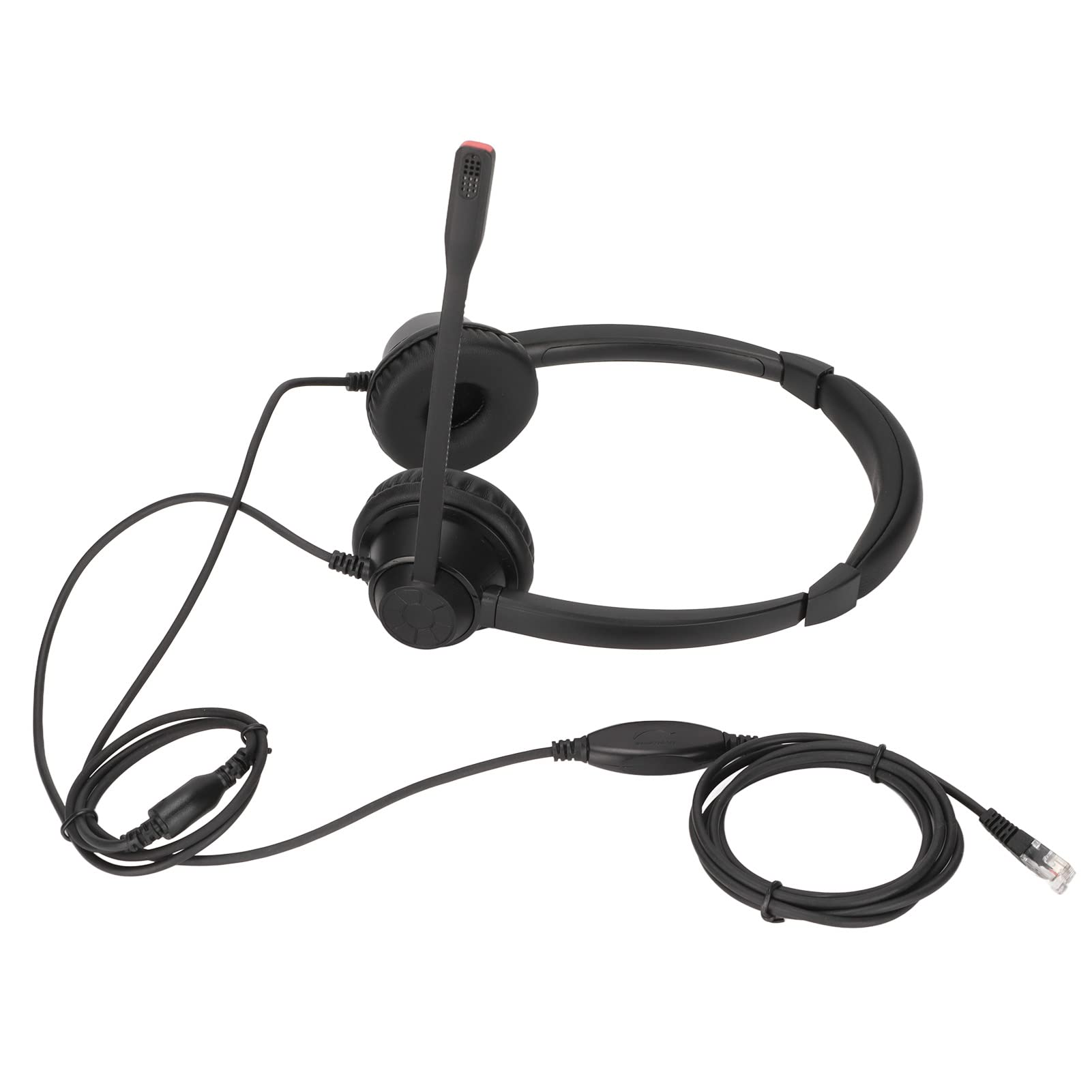 Demeras Noise Cancelling Office Headset with HD Microphone - Binaural RJ9 Telephone Headset for Call Center, Telemarketing & Customer Service - Comfortable Headset for Long Work Hours & Professional Calls