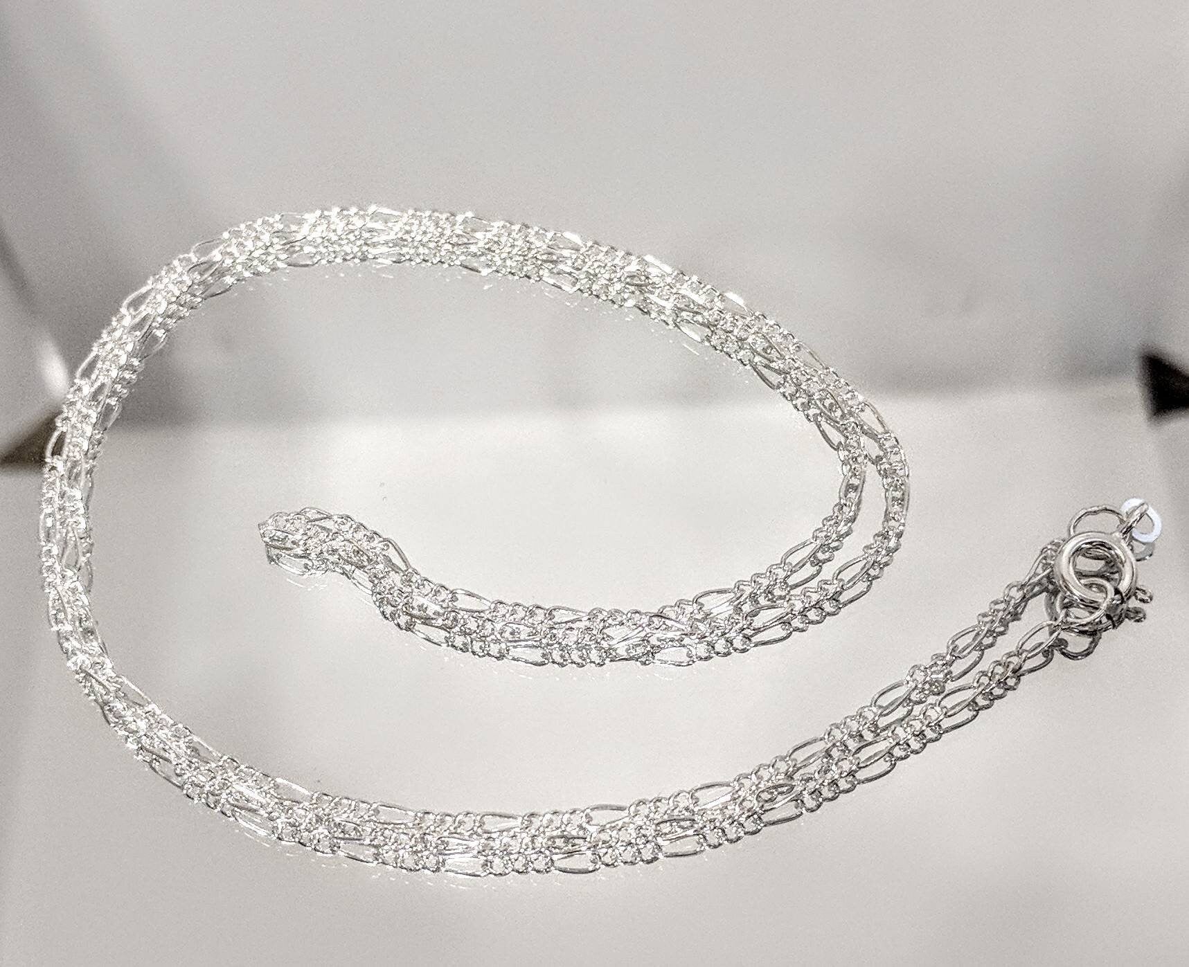 925 Solid Sterling Silver Italian Figaro Chain Necklace - 16, 18, 20 Inch Lengths - 1.4mm Width - Handcrafted in USA - Perfect for Gifts, Weddings & Everyday Elegance