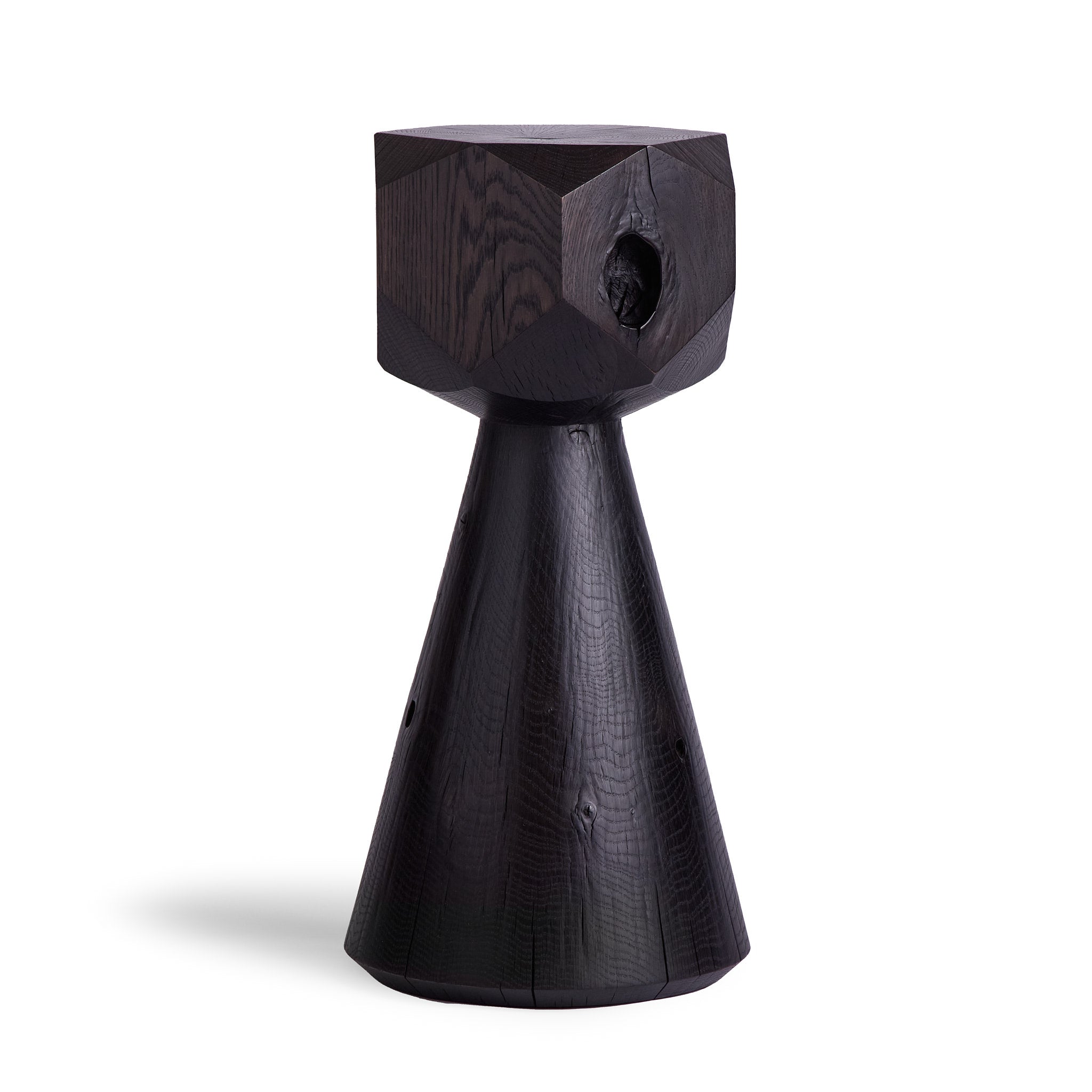 #7 Multi Facet Pedestal in Oxidized Oak - Modern Display Stand for Home Decor, Art & Collectibles | Perfect for Living Room, Office & Gallery Settings