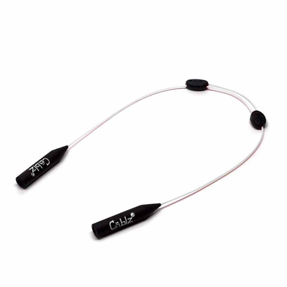 Cablz Zipz Adjustable Eyewear Retainer - 14 Inch White Mono - Secure Glasses Strap for Sports, Running, Fishing & Outdoor Activities