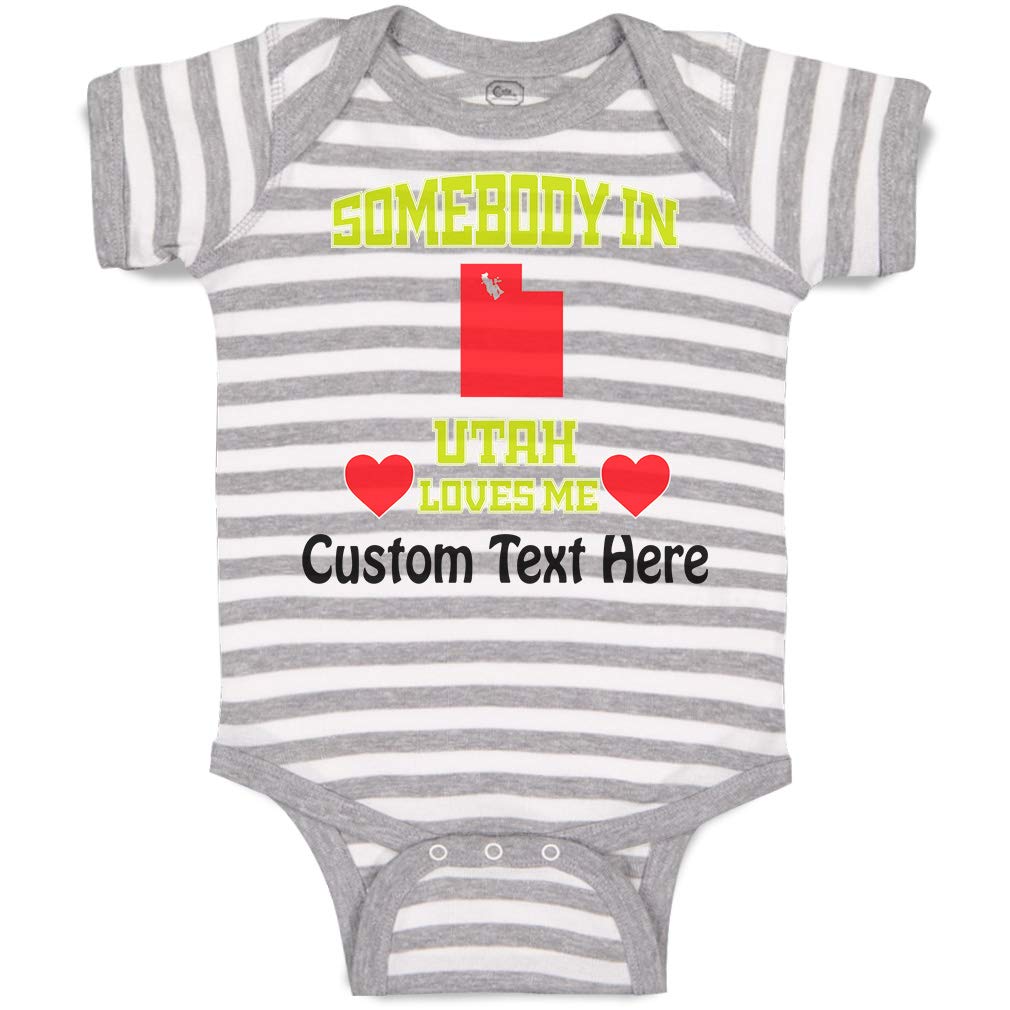 Custom Baby Bodysuit - 'Somebody in Utah Loves Me' Cotton Onesie for Boys & Girls | Soft Newborn Outfit for Gifts, Photos & Everyday Wear