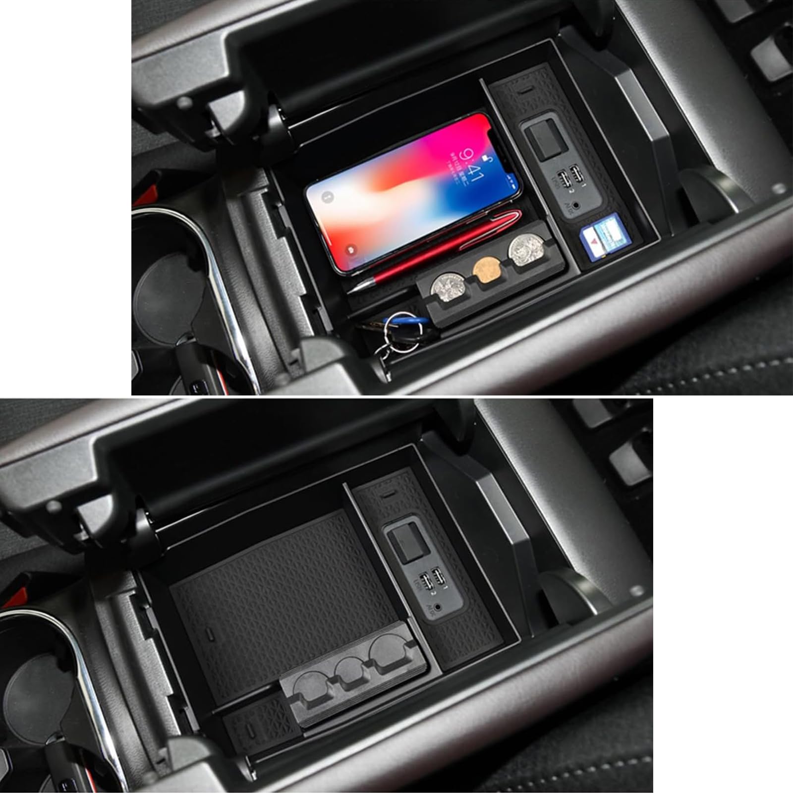 LLKUANG Car Central Console Storage Box Organizer Tray for Mazda CX-8 CX-9 (2016-2024) - Armrest Organizer Accessories for Stowing & Tidying - Perfect for Road Trips & Daily Commute