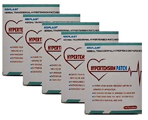 Natural Herbs Hypertension Patch - Lower Blood Pressure (5 Boxes/70 Patches) for Nighttime Relief